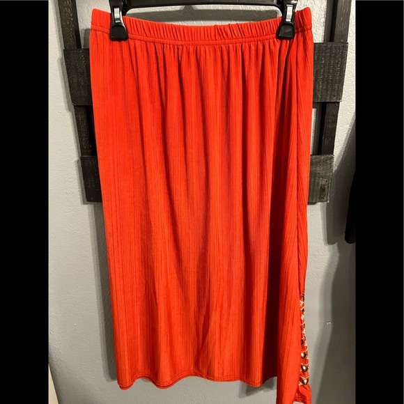 Womens Orange Skirt - Picture 3 of 4